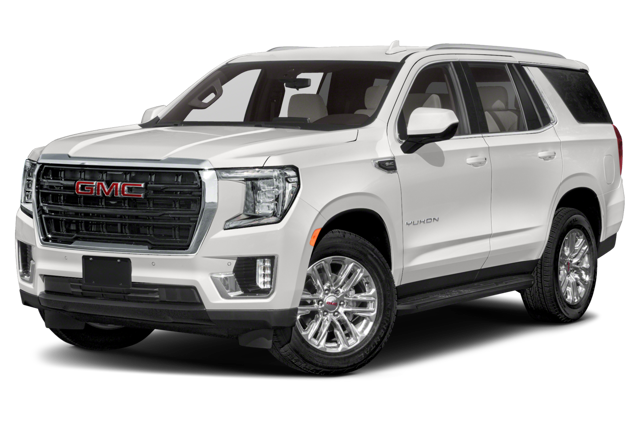 Driver side view of a 2024 GMC Yukon in Summit White
