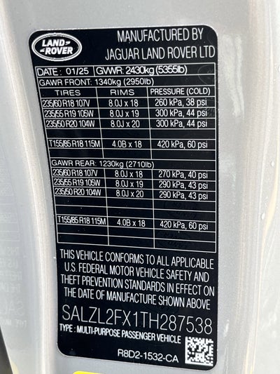 2026 Land Rover Range Rover Evoque Dynamic SE