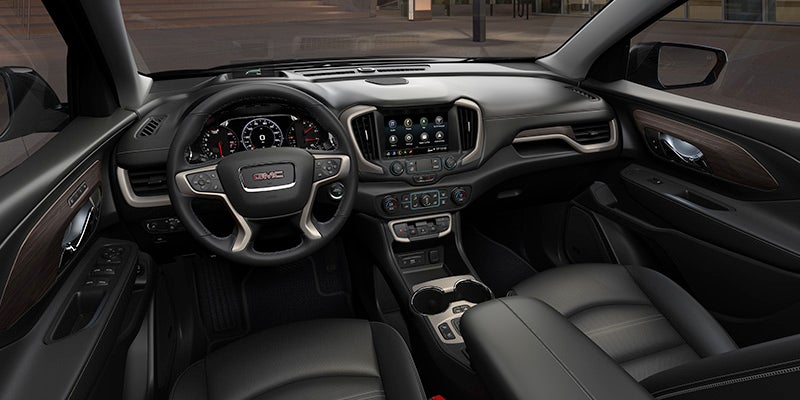 View of the drivers perspective and safety features in a 2024 GMC Terrain
