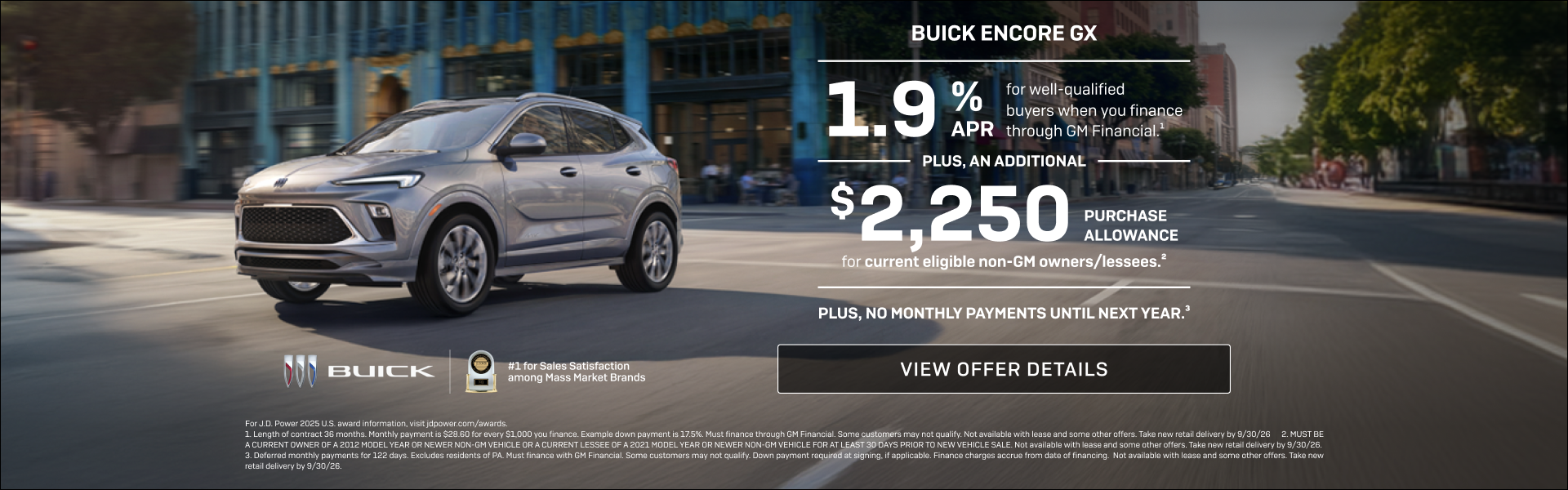 1.9% APR 
FOR WELL-QUALIFIED BUYERS when you finance through GM Financial.1

Plus, an additional ...
