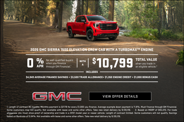 0% APR for well-qualified buyers when you finance through GM Financial.1

With a $10,799 Total Va...