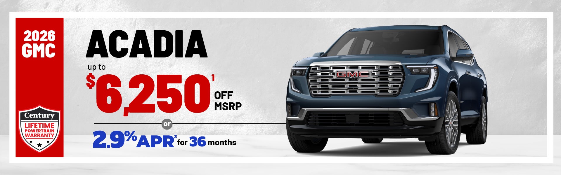 2026 GMC Acadia - up to $6250 off MSRP | 2.9% APR