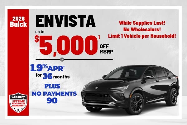 2026 Buick Envista -up to $5000 off MSRP or 1.9% APR