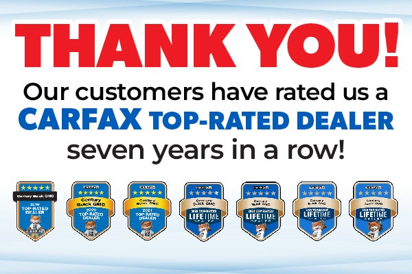 Thank you for rating us as a Carfax Top-Rated Dealer
