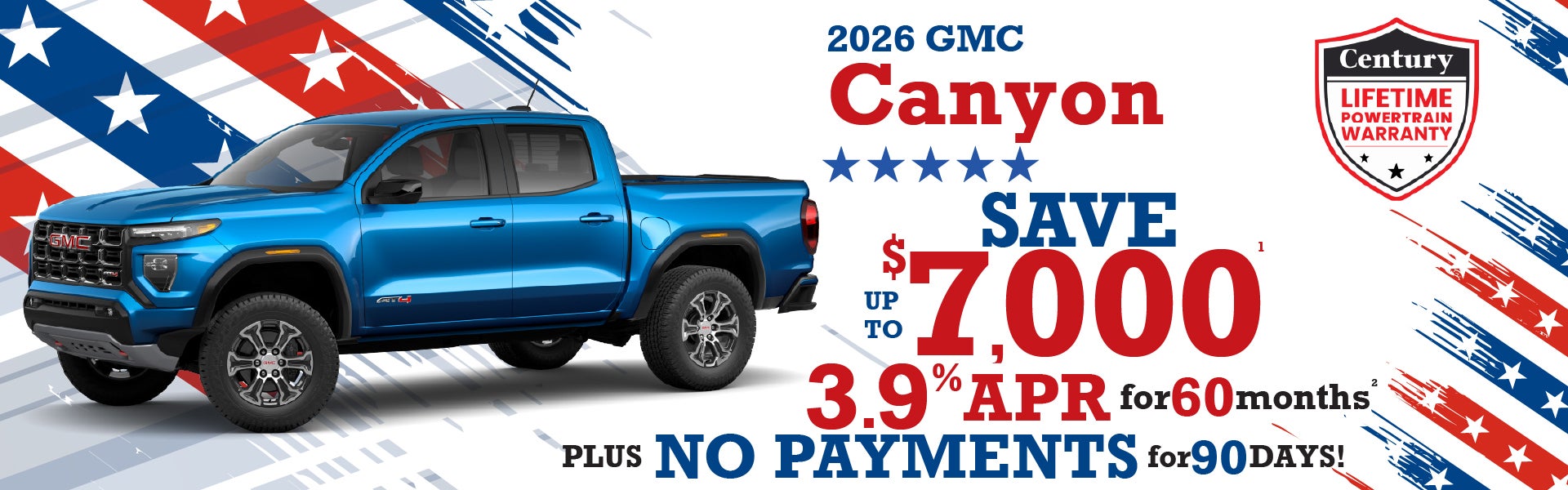 2026 GMC Canyon - up to $7000 off MSRP or 3.9% APR