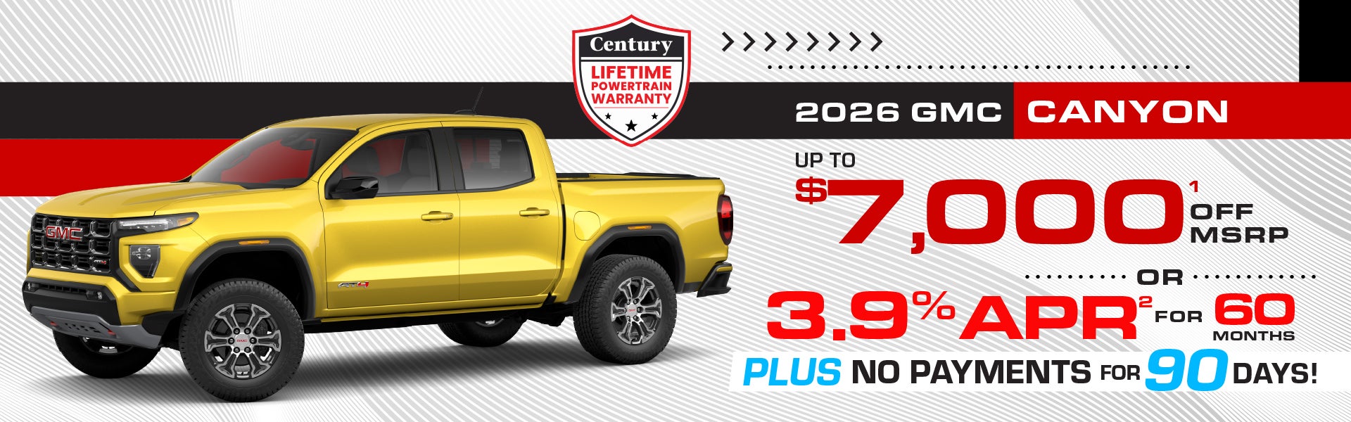 2026 GMC Canyon - up to $7000 off MSRP or 3.9% APR