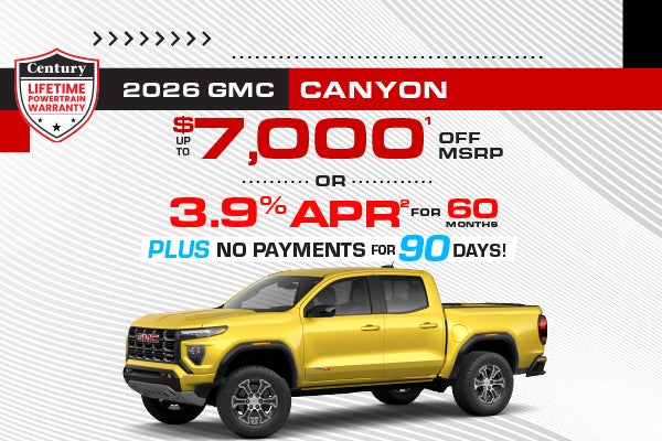 2026 GMC Canyon - up to $7000 off MSRP or 3.9% APR