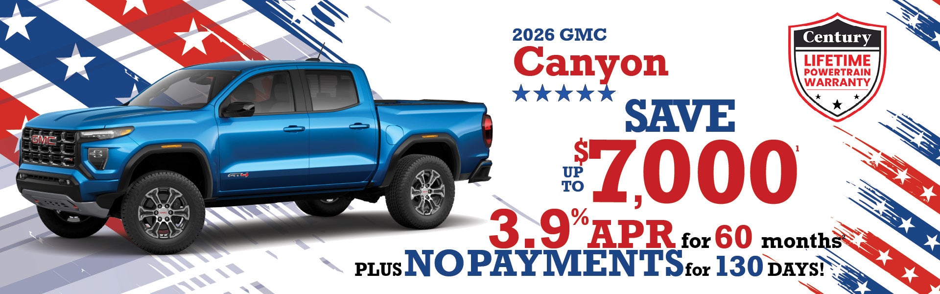 2026 GMC Canyon - up to $7000 off MSRP or 3.9% APR