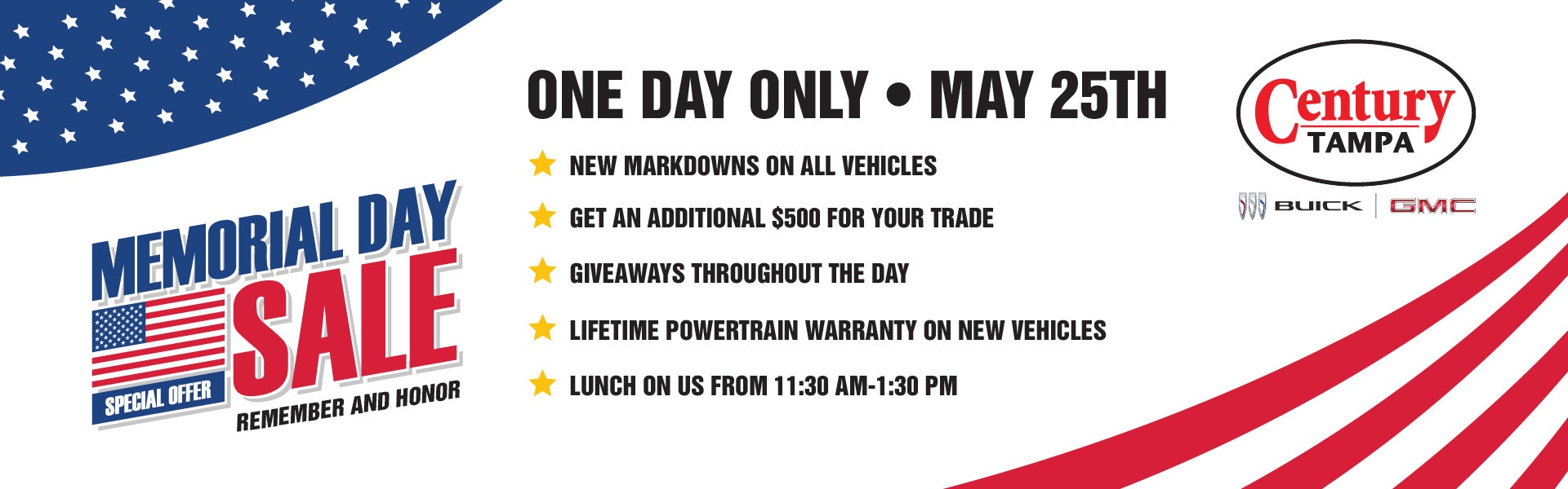 Memorial Day Sale Event - One Day Only! Markdowns and More!