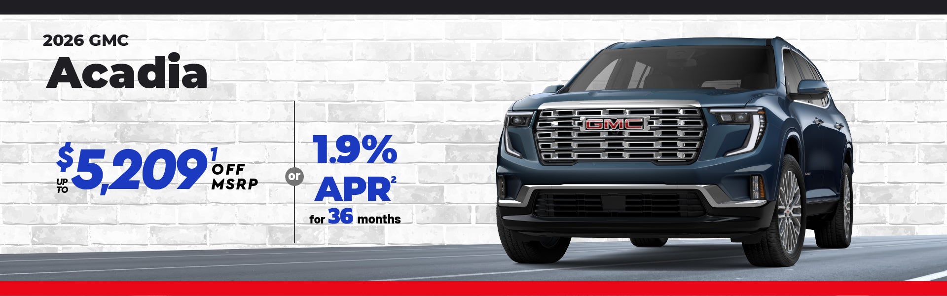 2026 GMC Acadia - up to $5209 off MSRP | 1.9% APR