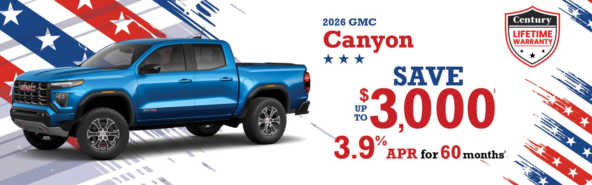2026 GMC Canyon - up to $3000 off MSRP or 3.9% APR