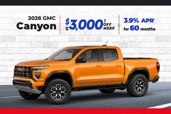 2026 GMC Canyon - up to $3000 off MSRP or 3.9% APR