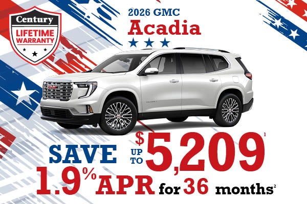 2026 GMC Acadia - up to $5209 off MSRP | 1.9% APR