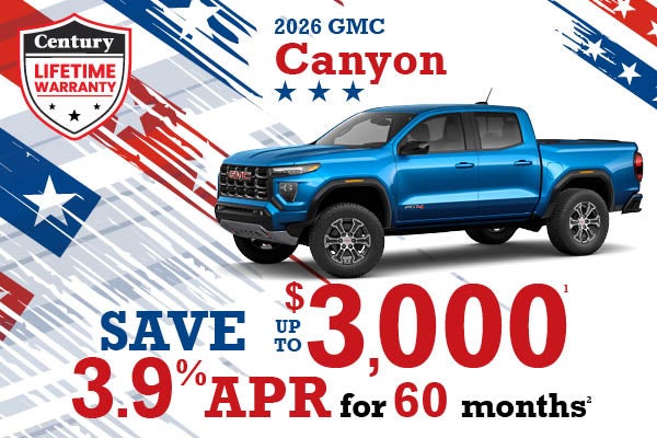 2026 GMC Canyon - up to $3000 off MSRP or 3.9% APR