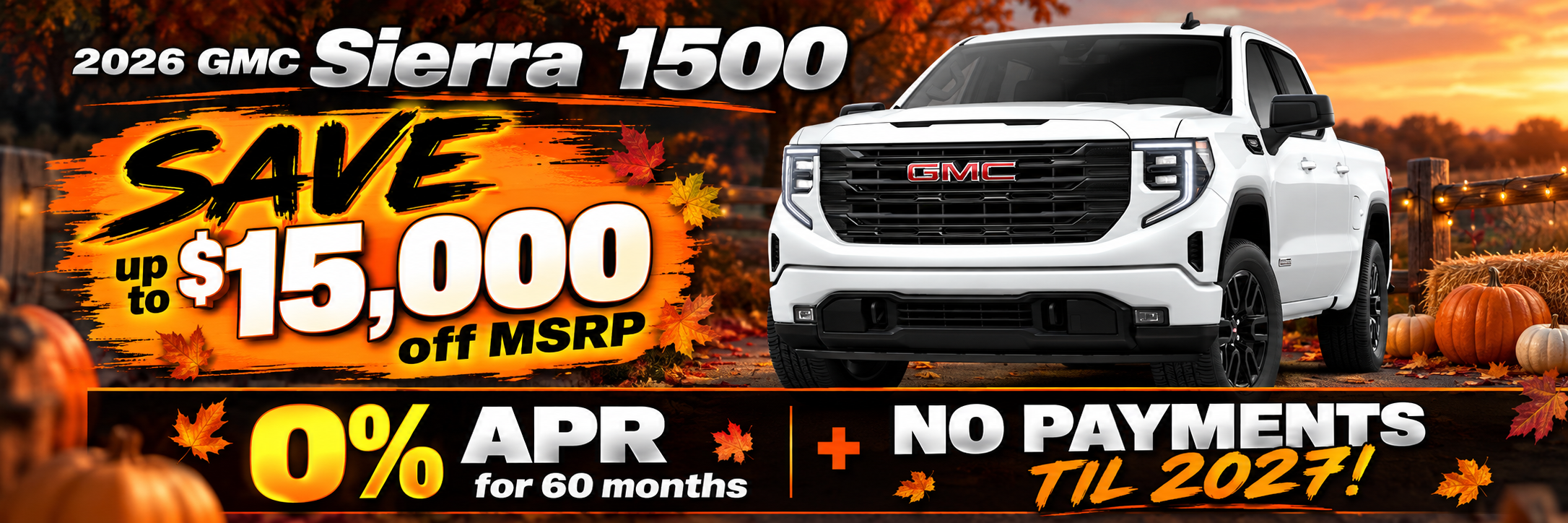 2026 GMC Sierra 1500 - up to $15,000 off MSRP