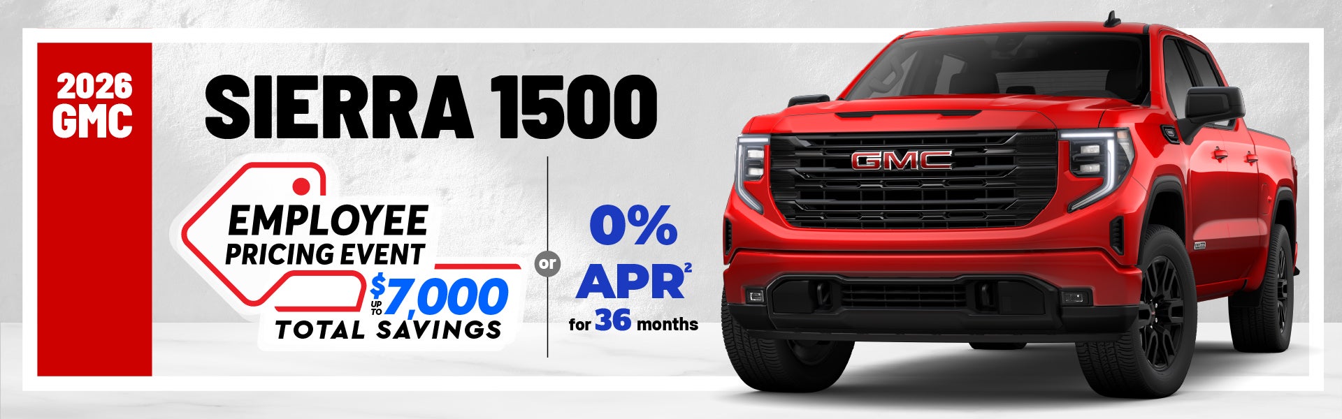 2026 GMC Sierra 1500 - Employee Pricing | 0% APR