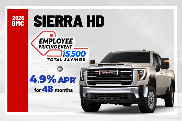 2026 GMC Sierra 2500 HD - employee pricing | 4.9% APR