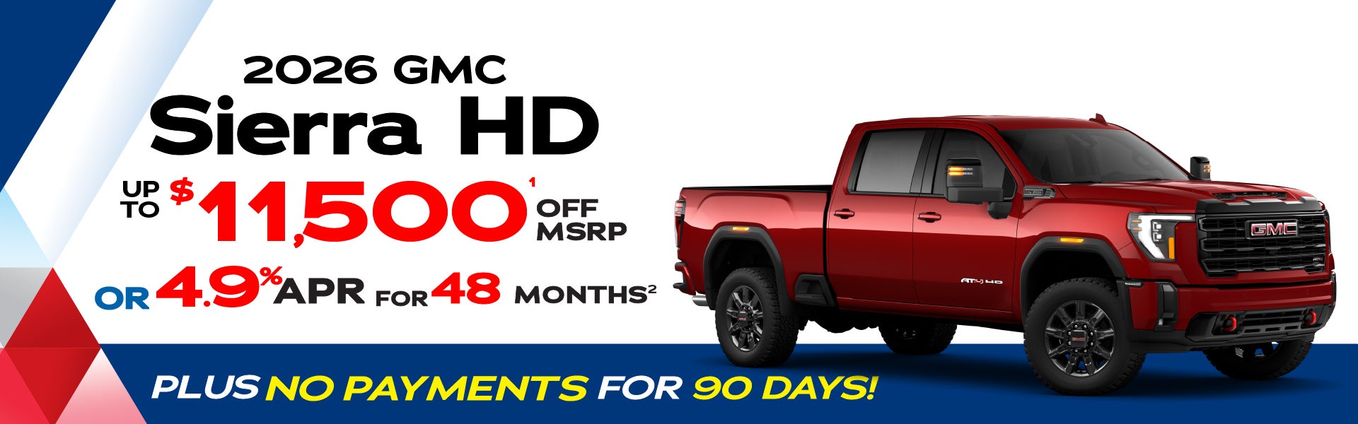 2026 GMC Sierra HD up to $11,500 off or 4.9% APR