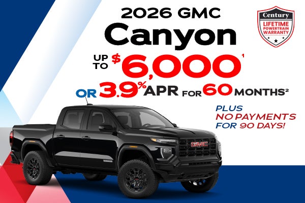 2026 GMC Canyon - up to $6000 off MSRP or 3.9% APR